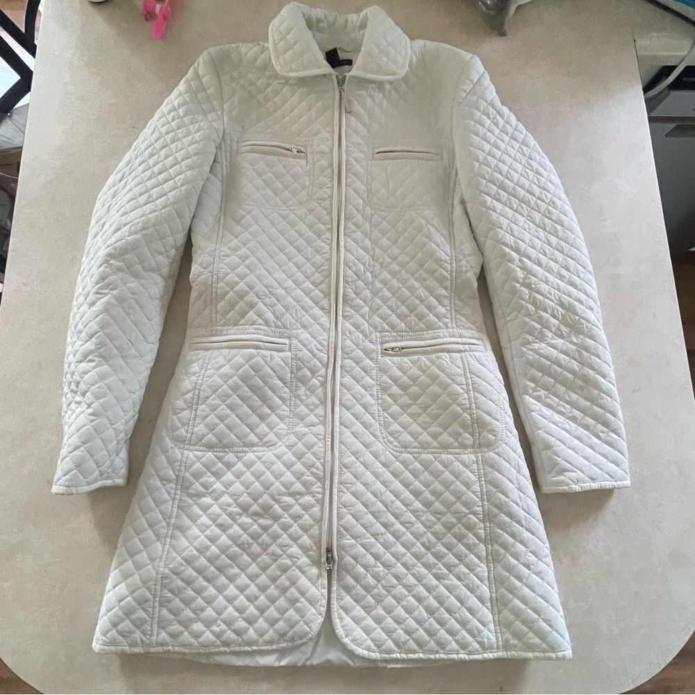 Tommy Hilfiger White puffer quilted coat jacket size XS women’s